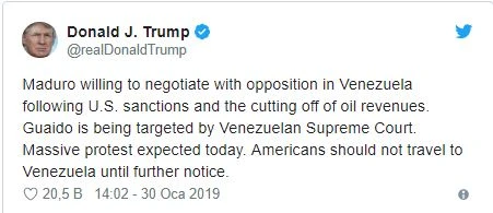 Trump'tan Venezuela açıklaması! Sakın gitmeyin